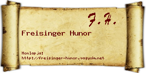 Freisinger Hunor névjegykártya